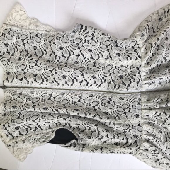 Aritzia Wilfred Talula Belgravia Lace Mini Dress Lined Back Zip Cap Sleeves Crew - Picture 9 of 16